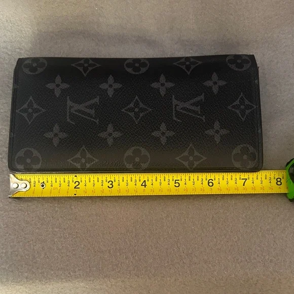 Louis Vuitton Monogram Eclipse Brazza Canvas Long Black Compact Wallet - Picture 14 of 15